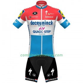 Combinaison Cycliste + Cuissard à Bretelles 2020 Quick-Step Floors Championnats de Luxembourg N001